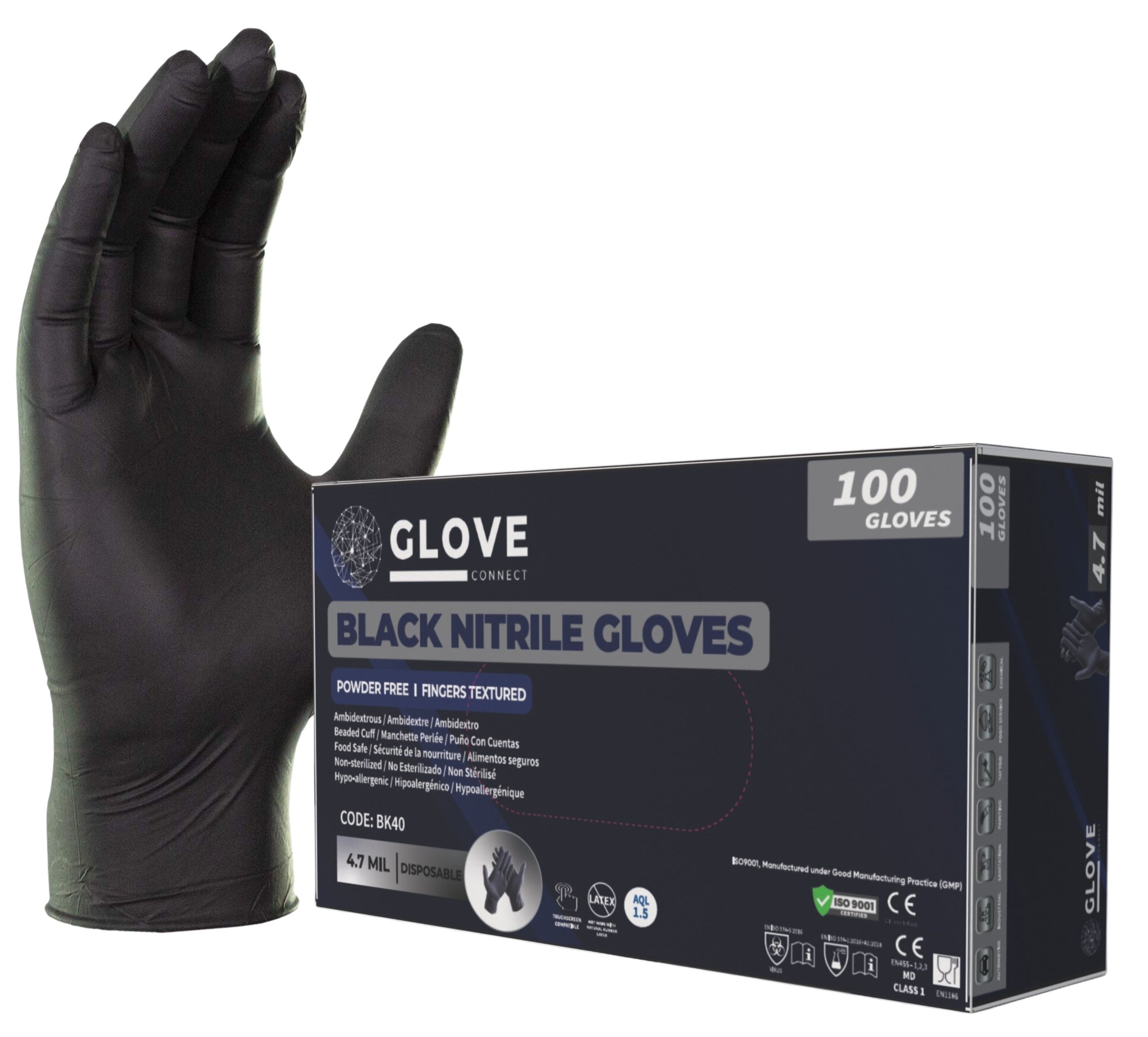 Specialised Black Nitrile Gloves (100 Pack)